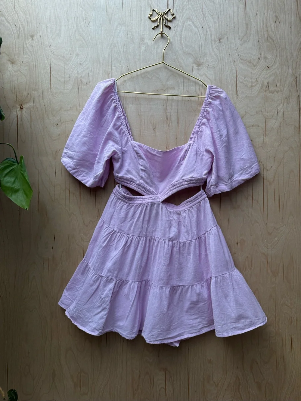 FREE PEOPLE Cross Of Sunlight Mini Dress Lilac M